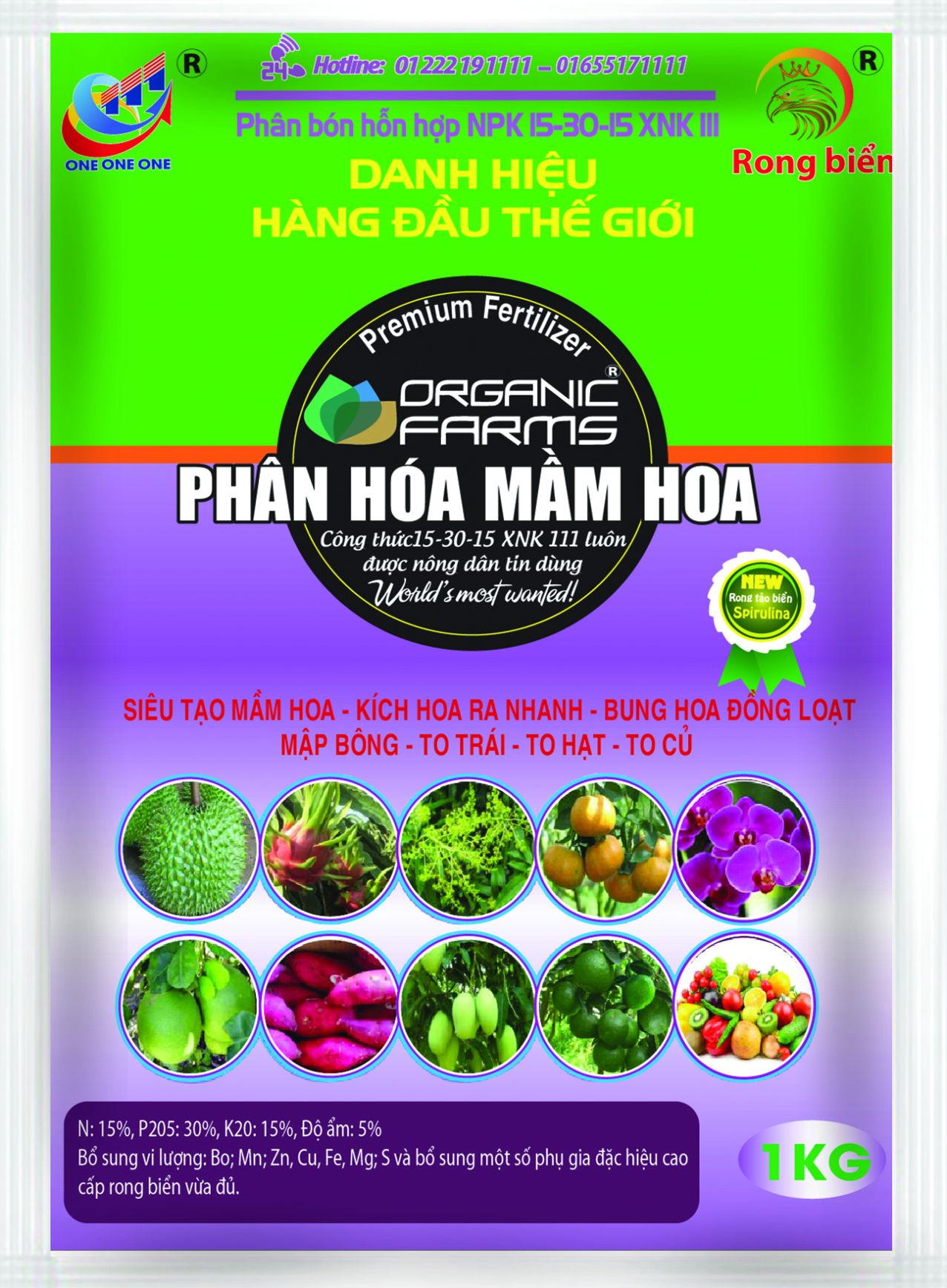 15-30-15 XNK 111 PHÂN HÓA MẦM HOA 567Gr