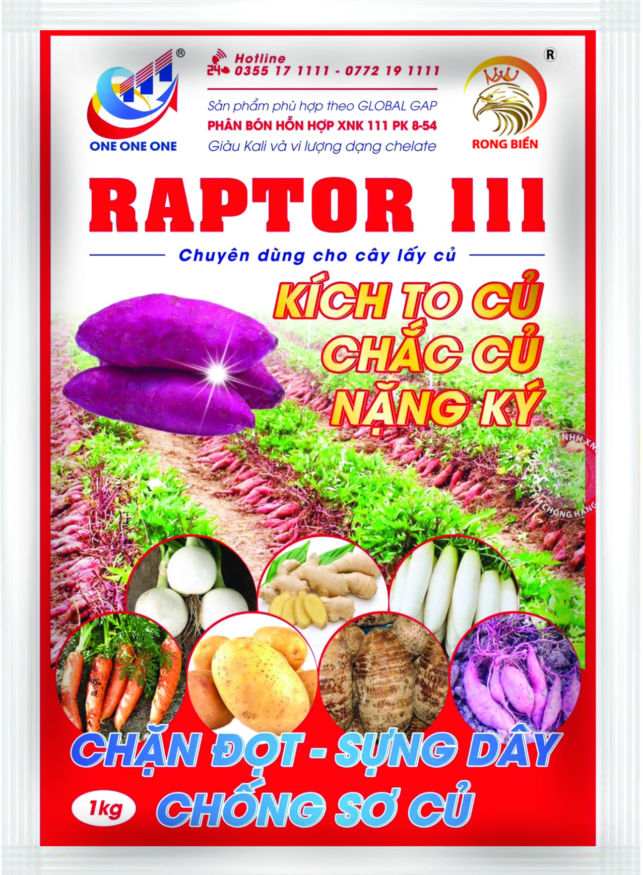Raptor 111 Kích to củ, chắc củ, nặng ký 50Gr